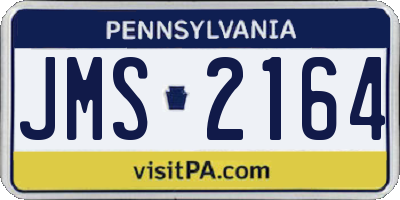 PA license plate JMS2164