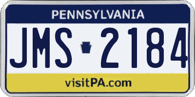 PA license plate JMS2184