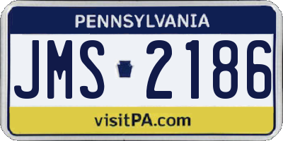 PA license plate JMS2186
