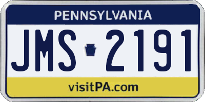 PA license plate JMS2191