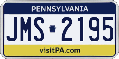 PA license plate JMS2195