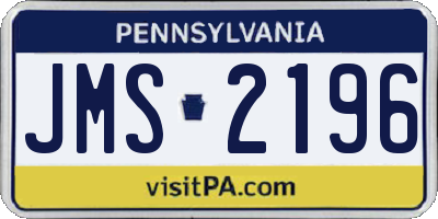 PA license plate JMS2196