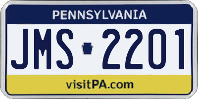 PA license plate JMS2201