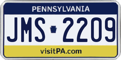 PA license plate JMS2209