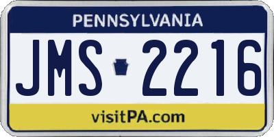 PA license plate JMS2216