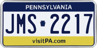 PA license plate JMS2217