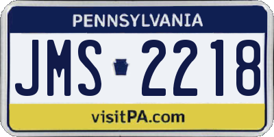 PA license plate JMS2218