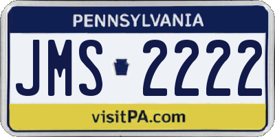 PA license plate JMS2222