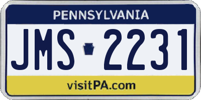 PA license plate JMS2231