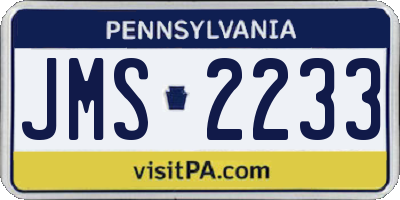 PA license plate JMS2233