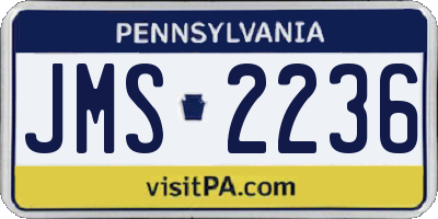 PA license plate JMS2236