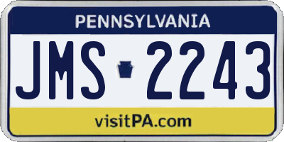 PA license plate JMS2243