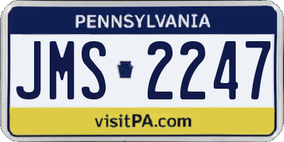 PA license plate JMS2247