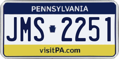PA license plate JMS2251