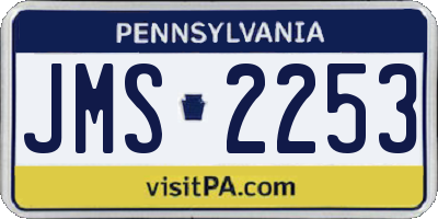 PA license plate JMS2253