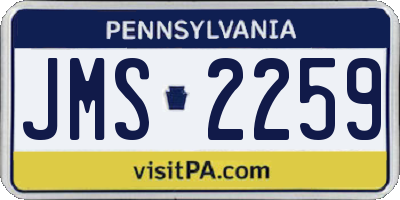 PA license plate JMS2259