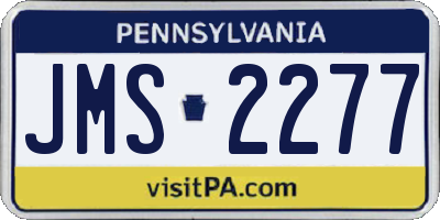 PA license plate JMS2277