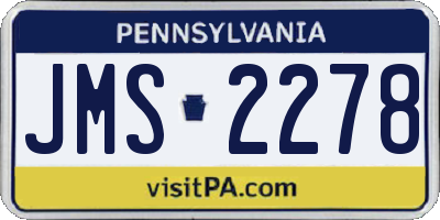 PA license plate JMS2278