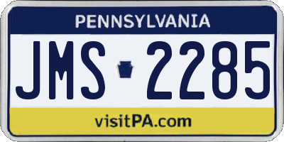 PA license plate JMS2285