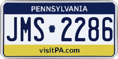 PA license plate JMS2286