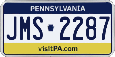PA license plate JMS2287
