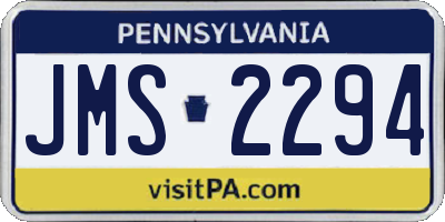 PA license plate JMS2294