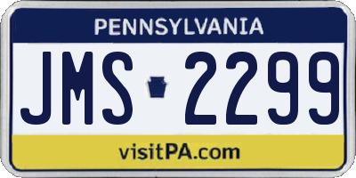 PA license plate JMS2299