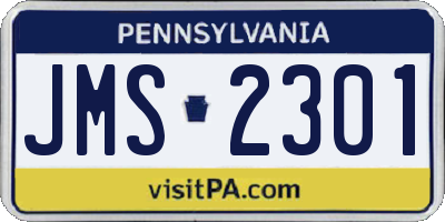 PA license plate JMS2301