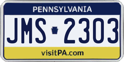 PA license plate JMS2303