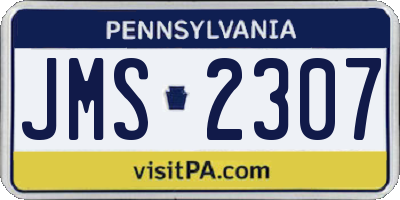 PA license plate JMS2307