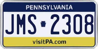 PA license plate JMS2308