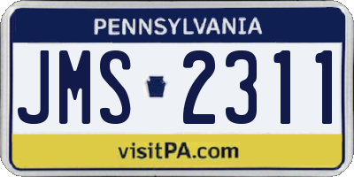 PA license plate JMS2311