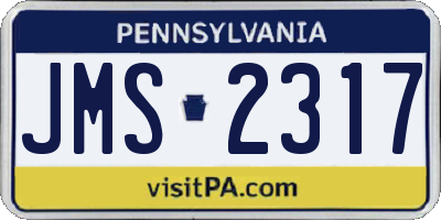 PA license plate JMS2317