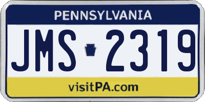 PA license plate JMS2319