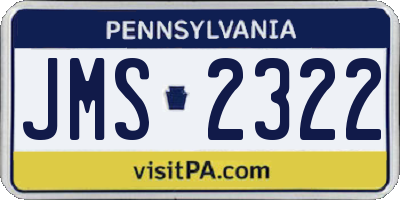 PA license plate JMS2322