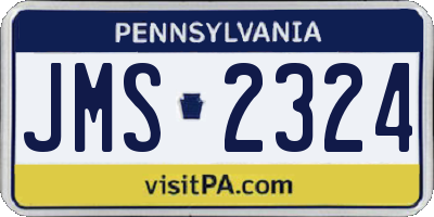 PA license plate JMS2324