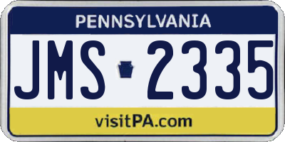 PA license plate JMS2335