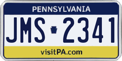 PA license plate JMS2341