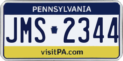 PA license plate JMS2344
