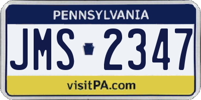 PA license plate JMS2347