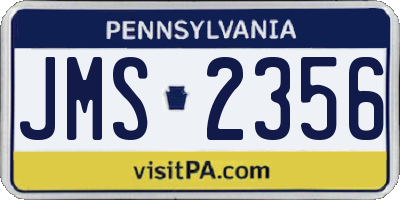 PA license plate JMS2356