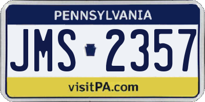 PA license plate JMS2357