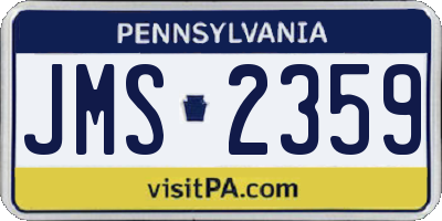 PA license plate JMS2359