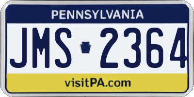 PA license plate JMS2364