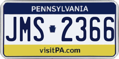 PA license plate JMS2366