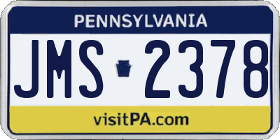 PA license plate JMS2378