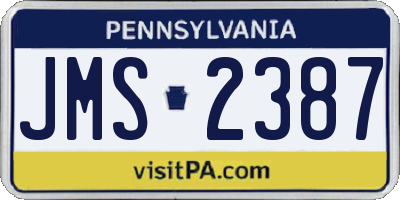 PA license plate JMS2387