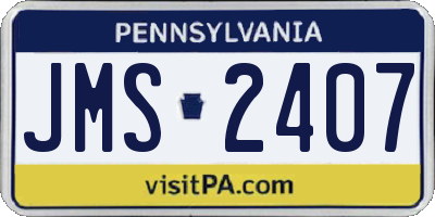 PA license plate JMS2407