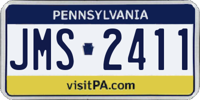 PA license plate JMS2411