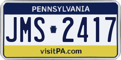 PA license plate JMS2417